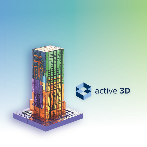 Artistic visualization of a stacked chip resembling a skyscraper. © cfaed